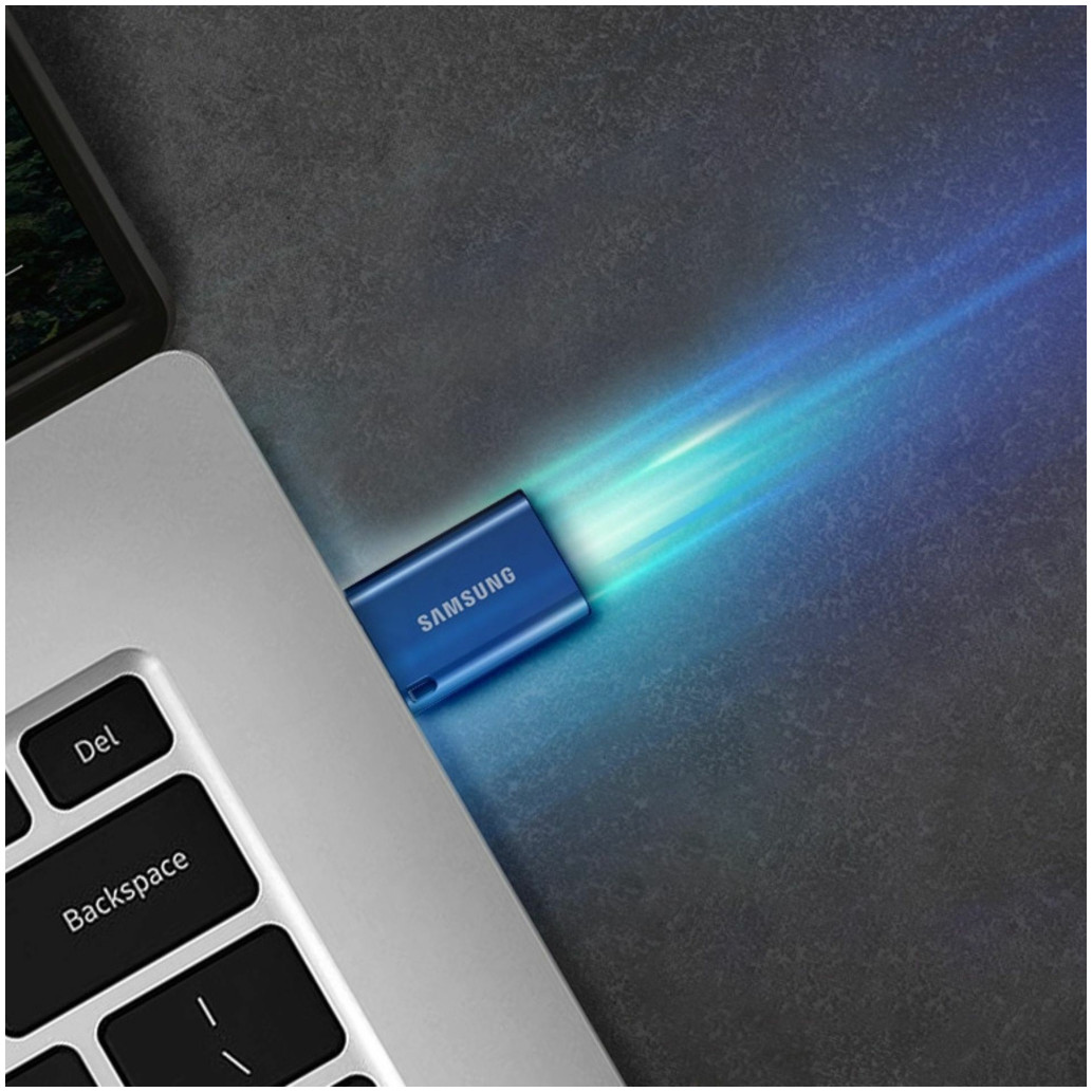 Spominski ključek 128GB USB 3.1/USB-C Samsung 300MB/s kovinski s pokrovčkom moder (MUF-128DA/APC) - slika 3