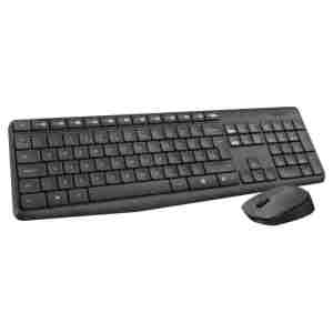 Tipkovnica in miš Logitech brezžična desktop MK235 US črna (920-007931)