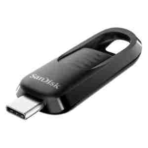 Spominski ključek 64GB USB-C Sandisk Ultra 300MB/s 400MB/s plastičen drsni črn (SDCZ480-064G-G46)