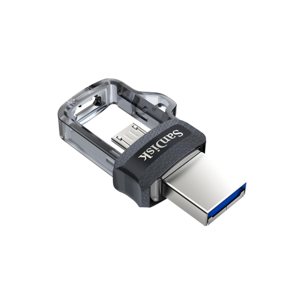 Spominski ključek 32GB USB-C/A Sandisk Ultra Dual 150MB/s plastičen drsni micro črn OnTheGo združljiv (SDDD3-032G-G46)