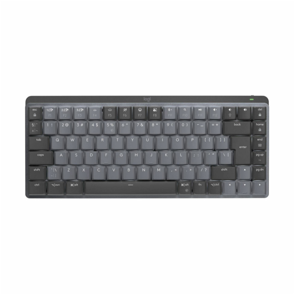 Tipkovnica brezžična + Bluetooth Logitech MX Mechanical MINI UK | SLO gravura grafitna LED osvetlitev (920-010780)