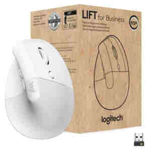 Miš brezžična + Bluetooth Logitech Lift Vertical For Business 4000DPI ergonomična bela (910-006496)