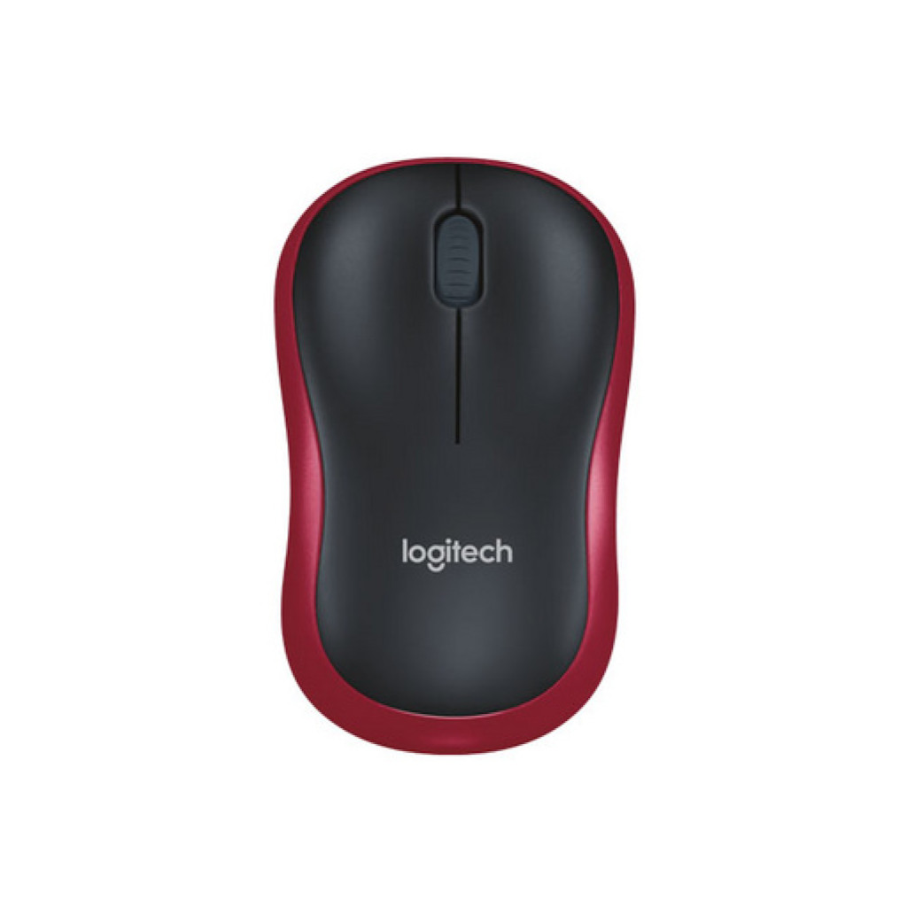 Miš brezžična za notesnike Logitech M185 nano rdeča (910-002237)