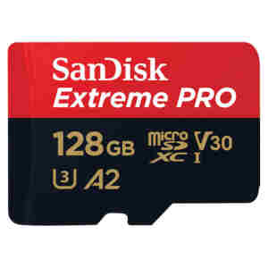 Spominska kartica microSDXC 128GB Sandisk Extreme Pro 200MB/s/90MB/s U3 V30 UHS-I +adapter (SDSQXCD-128G-GN6MA)