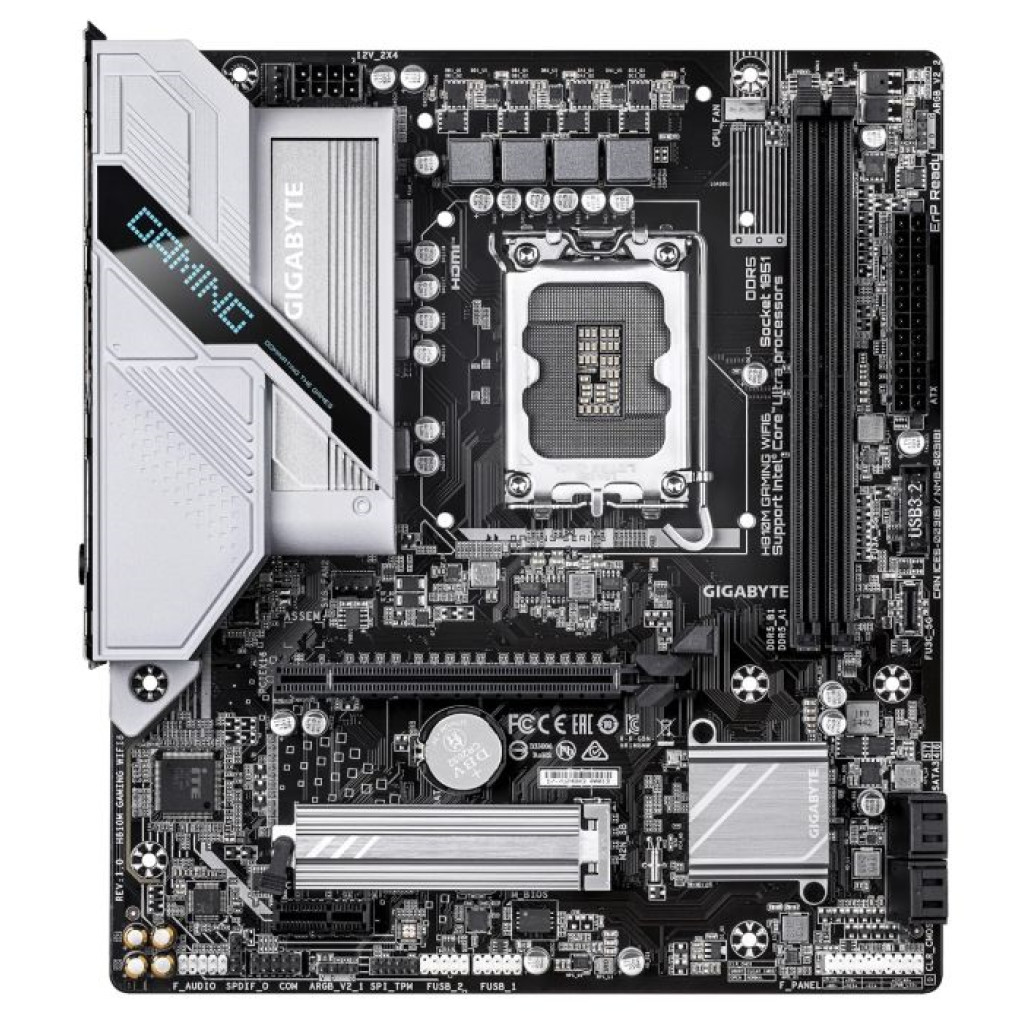 Osnovna plošča LGA1851 GigaByte H810M GAMING WIFI6 microATX HDMI 1xDisplayPort 2.1 - slika 2