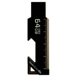 Spominski ključek 64GB USB 3.2 Teamgroup T183 90MB/s 35MB/s - kovinski/več funkcijski/črn (TT183364GF01)
