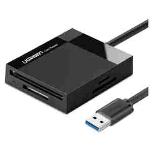 Zunanji čitalec kartic Ugreen USB 3.0 za CF microSD MMC MS RS-MMC SD TF črn (30333)