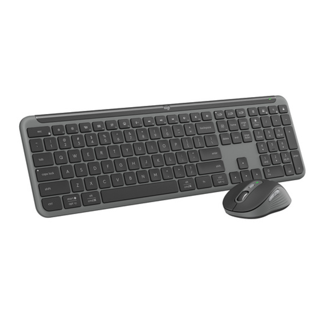 Tipkovnica in miš Logitech brezžična + Bluetooth Signature Slim Combo MK950 US international grafitna Bolt USB reciever SLO gravura (920-012490) - slika 2