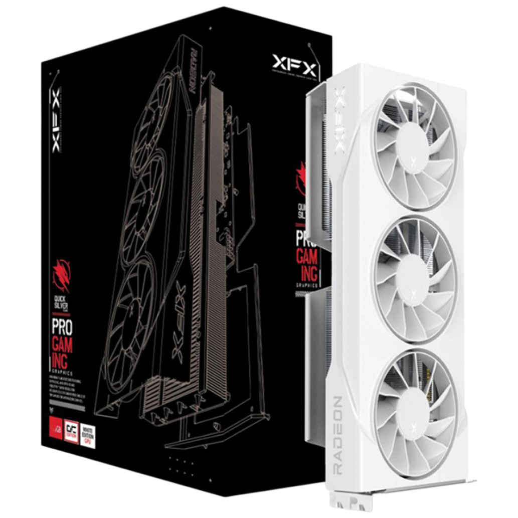Grafična kartica AMD RX9060 XT XFX Swift OC Edition Bela - 16GB GDDR6 | 1xHDMI 2.1 2xDisplayport 2.1 (RX-96TS316W7)