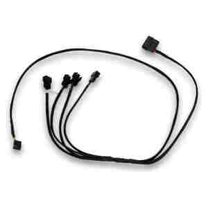 Splitter za ventilatorje EKWB 1x -> 4x4-pin + 1x MOLEX , črna (80cm)