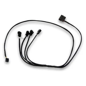 Splitter za ventilatorje EKWB 1x -> 4x4-pin + 1x MOLEX , črna (80cm)