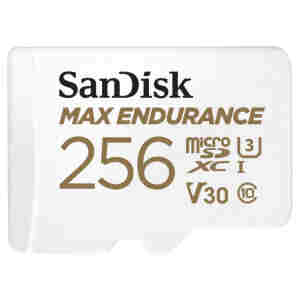 Spominska kartica microSDXC 256GB Sandisk Max Endurance 100MB/s/40MB/s U3 V30 UHS-I +adapter (SDSQQVR-256G-GN6IA)