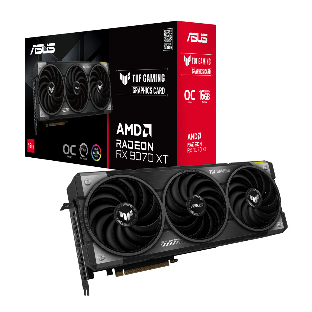 Grafična kartica AMD RX9070 XT Asus TUF OC Edition - 16GB GDDR6 | 1xHDMI 2.1 3xDisplayport 1.4 (90YV0L70-M0NA00)