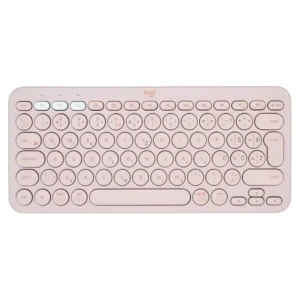 Tipkovnica Logitech brezžična K380 Multi-Device SLO mini roza SLO gravura (920-009867)