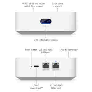 Usmerjevalnik brezžični Ubiquiti Cloud WiFi7 802.11be 7300Mbit/s MESH 1xLAN/WAN10GB (UX7)