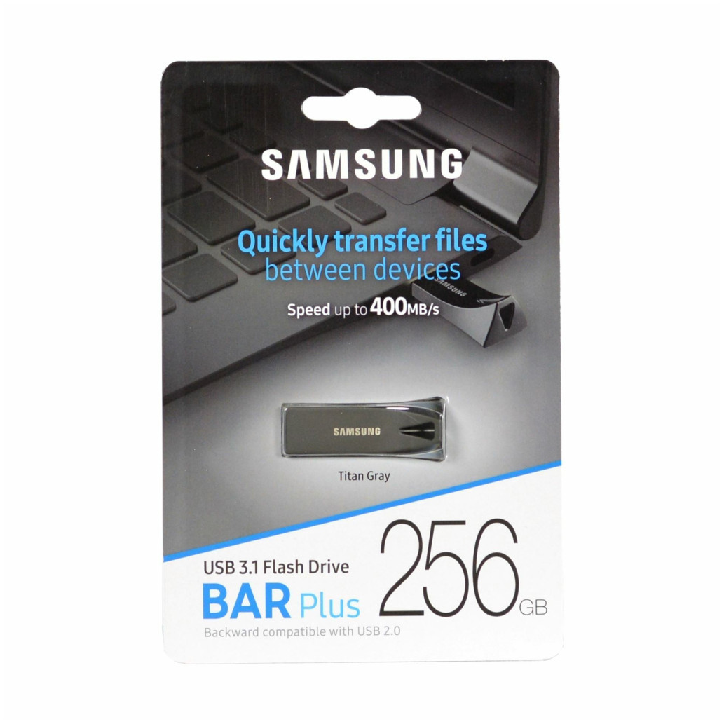 Spominski ključek 256GB USB3.1 Samsung Bar Plus 400MB/s siv (MUF-256BE4/APC) - slika 3