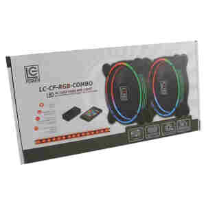 Ventilator LC Power LC-CF-RGB 120mm, črna RGB (2x ventilator, 1x RGB trak)