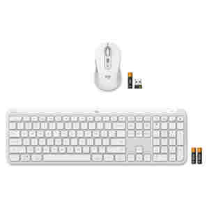 Tipkovnica in miš Logitech brezžična + Bluetooth Signature Slim Combo MK950 SLO bela Bolt USB reciever SLO gravura (920-012491)