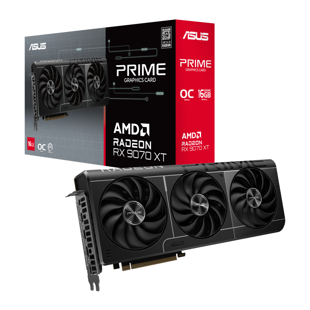 Grafična kartica AMD RX9070 XT Asus Prime OC Edition - 16GB GDDR6 | 1xHDMI 2.1a 3xDisplayport 1.4a (90YV0L71-M0NA00)