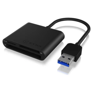 Zunanji čitalec kartic Icy Box USB3.0 za SD microSD CF črn (IB-CR301-U3)