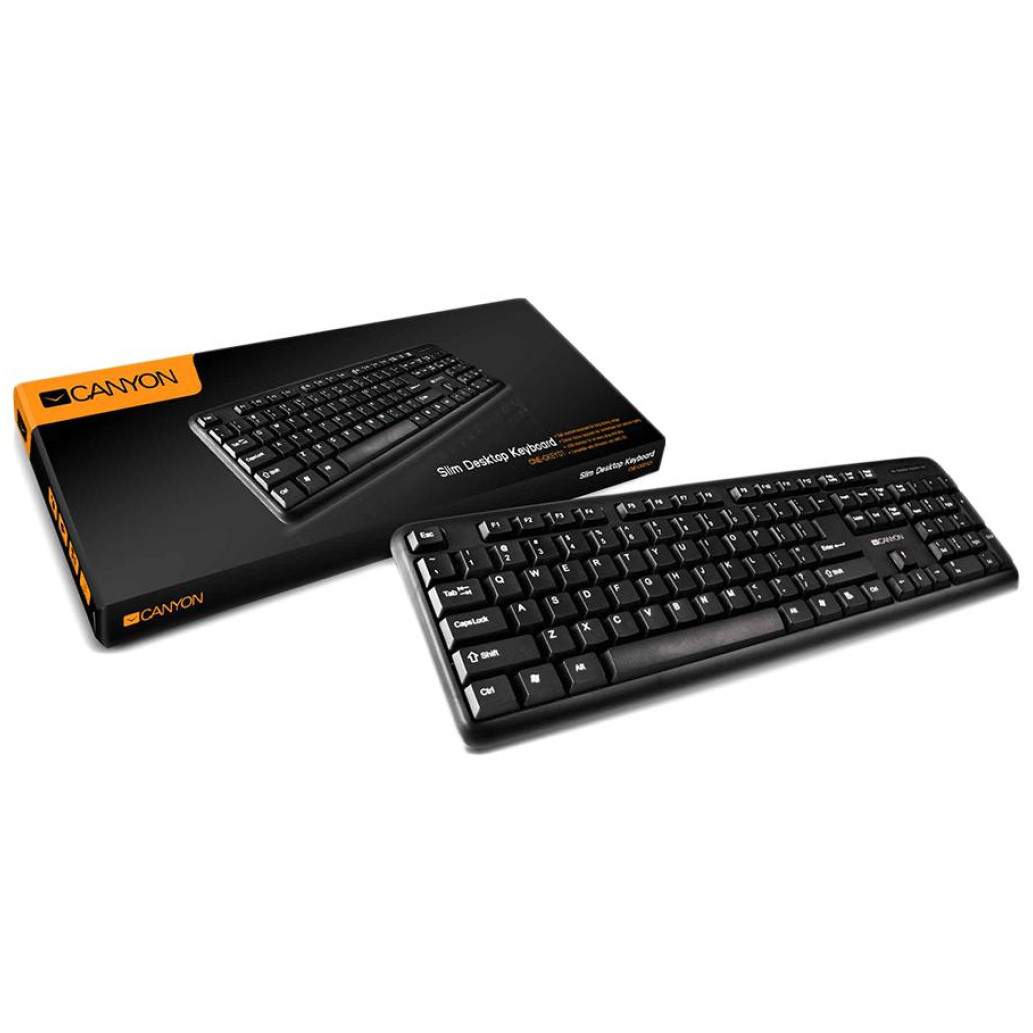 Tipkovnica USB Canyon CNE-CKEY01 | Slovenski nabor znakov črna (CNE-CKEY01)