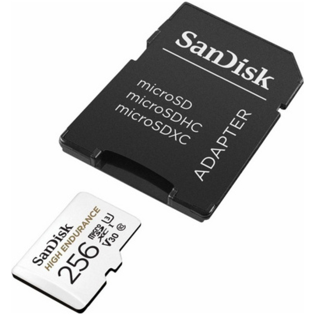Spominska kartica microSDXC 256GB Sandisk High Endurance 100MB/s/40MB/s U3 V30 UHS-I +adapter (SDSQQNR-256G-GN6IA) - slika 2