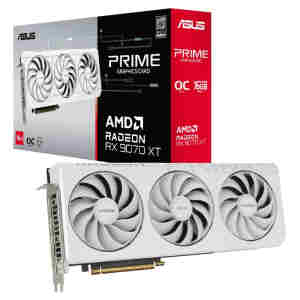 Grafična kartica AMD RX9070 XT Asus Prime OC Edition bela - 16GB GDDR6 | 1xHDMI 2.1b 3xDisplayport 2.1b (90YV0L75-M0NA00)