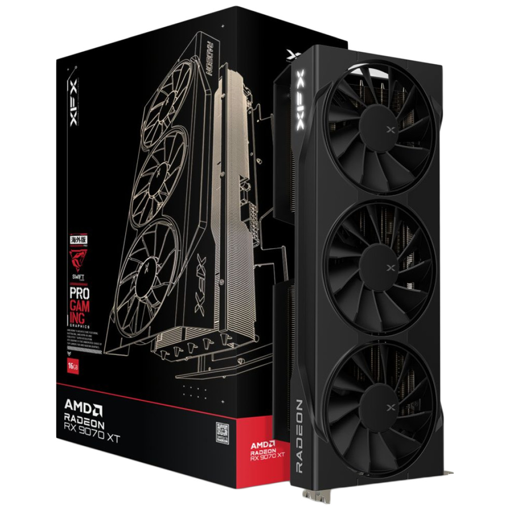Grafična kartica AMD RX9070 XT XFX Swift Triple Fan Gaming Edition - 16GB GDDR6 | 1xHDMI 2.1 3xDisplayport 2.1 (RX-97TSWF3B9)
