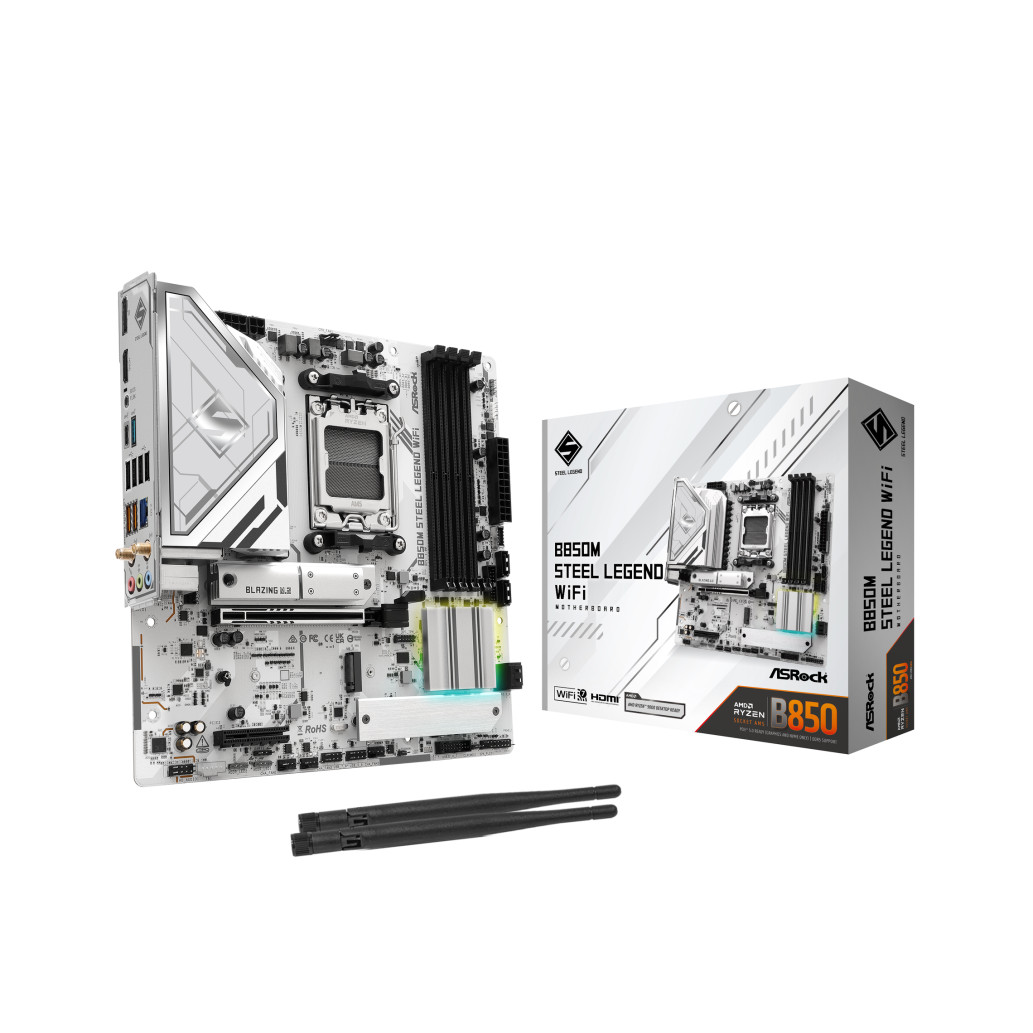 Osnovna plošča AM5 Asrock Steel Legend WiFi microATX 1xHDMI 1.4 1xDisplayPort