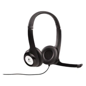 Slušalke žične Logitech naglavne z mikrofonom USB H390 črne (981-000406)