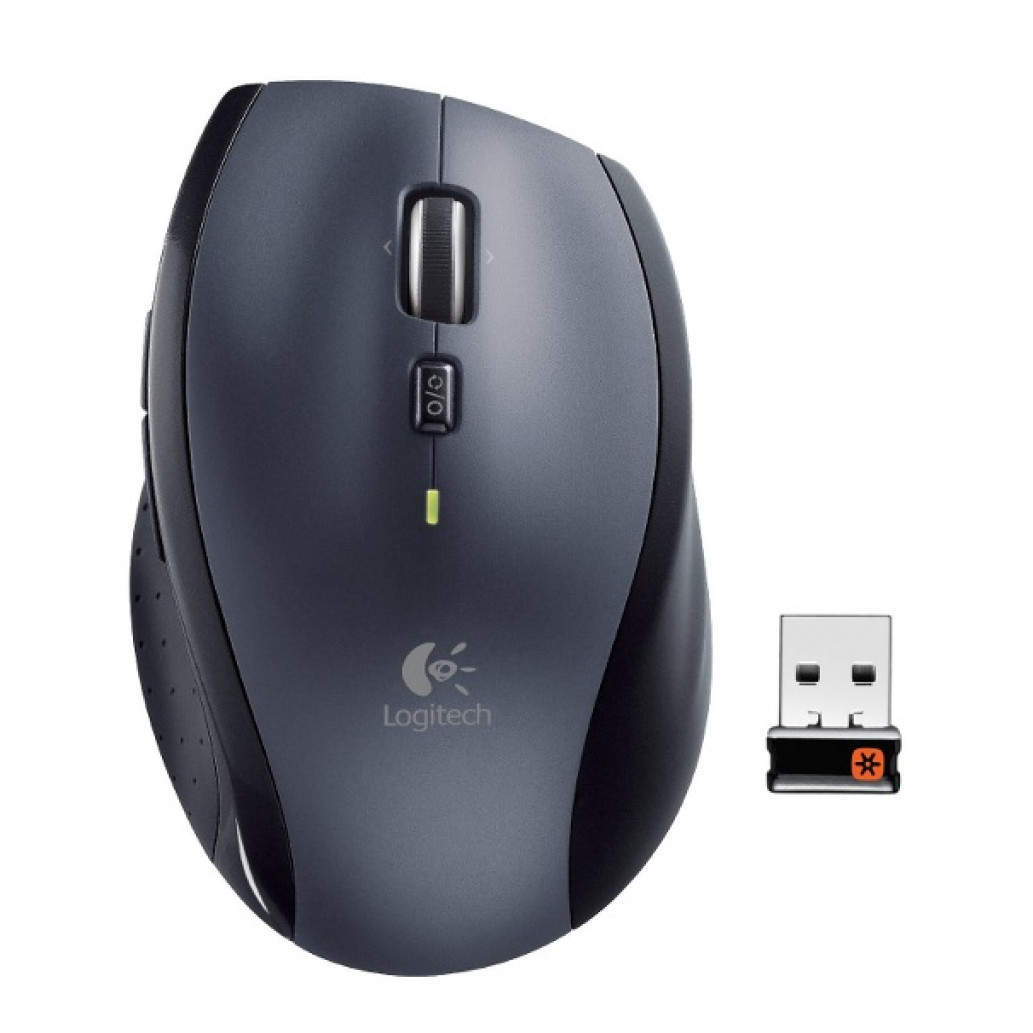Miš brezžična ergonomska za desničarje Logitech M705 Marathon 1000DPI nano temno siva (910-001949)