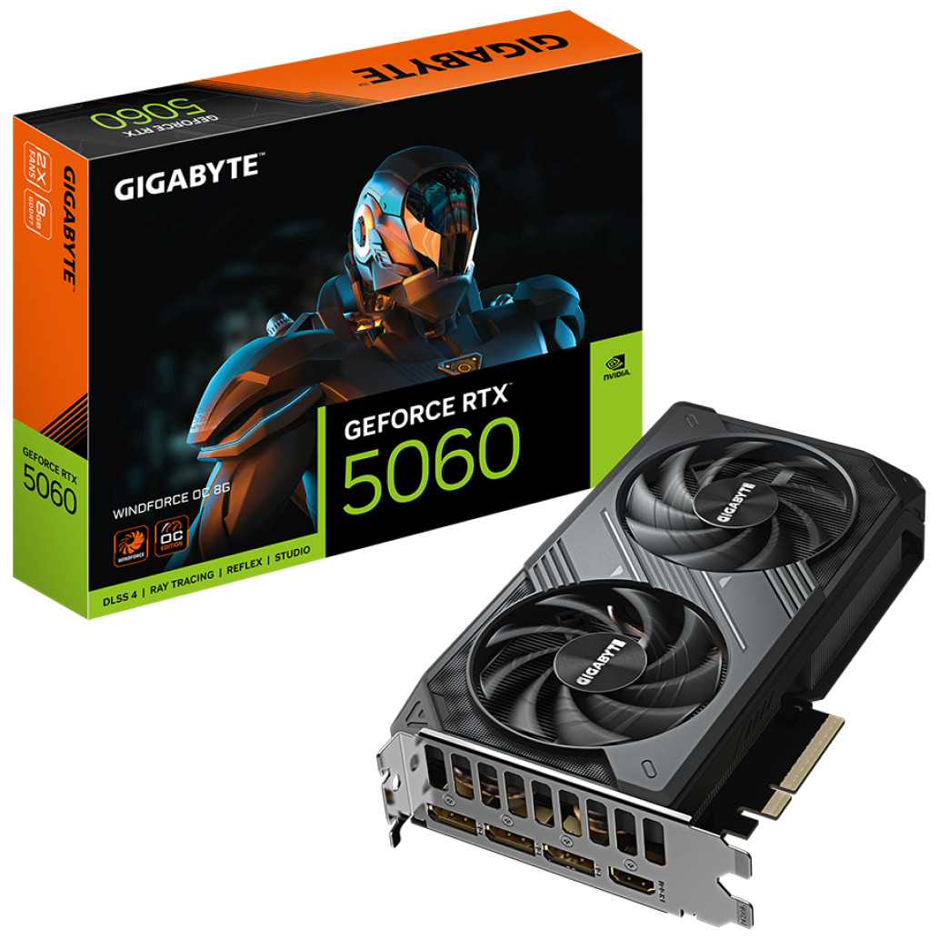 Grafična kartica nVidia RTX5060 GigaByte Windforce OC - 8GB GDDR7 (GV-N5060WF2OC-8GD)