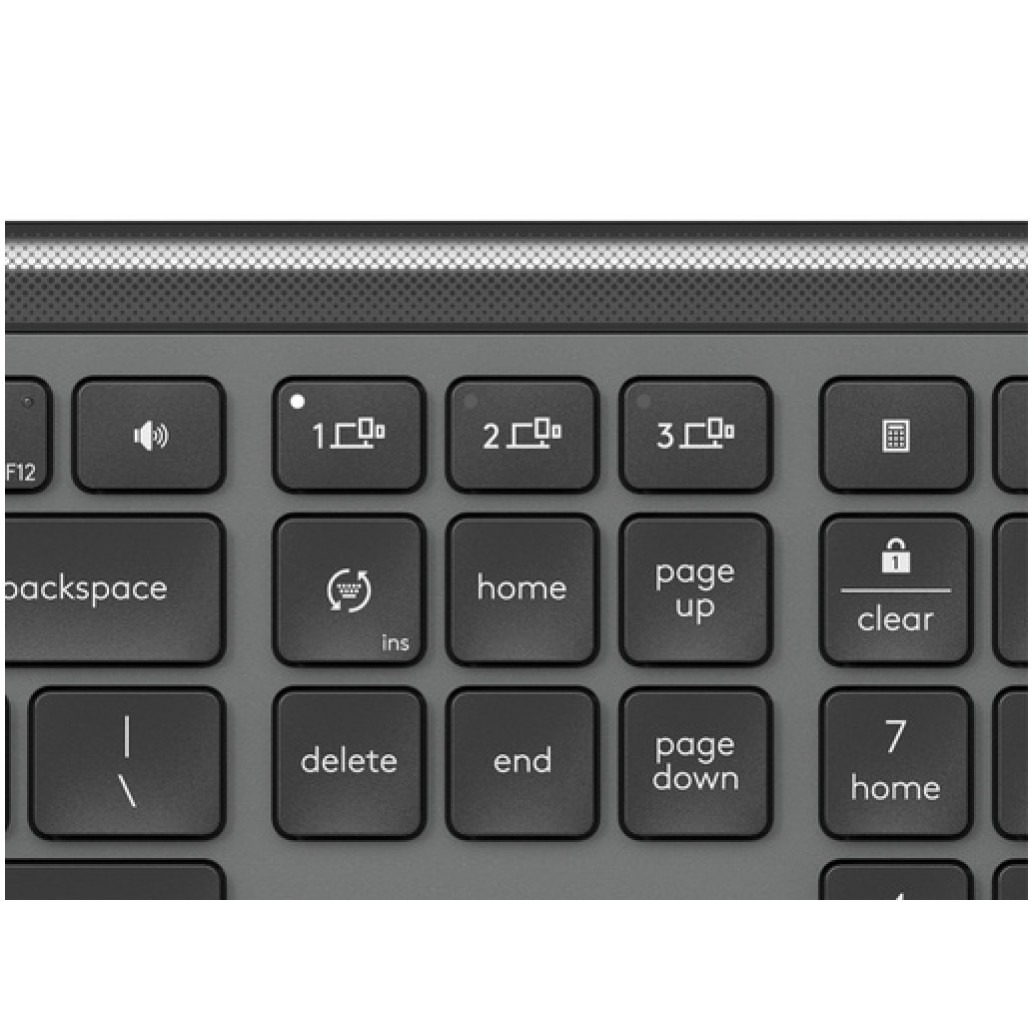 Tipkovnica brezžična + Bluetooth Logitech Signature Slim K950 US international | SLO gravura grafitna (920-012465) - slika 3