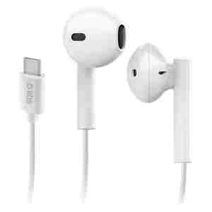 Slušalke žične ušesne USB-C stereo SBS z mikrofonom bele (TEEARTYCAPW)