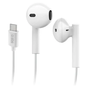 Slušalke žične ušesne USB-C stereo SBS z mikrofonom bele (TEEARTYCAPW)