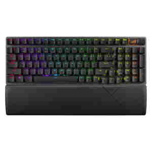Gaming Tipkovnica brezžična, USB Asus ROG Strix Scope II 96 US | črna RGB (90MP037A-BKUA01)