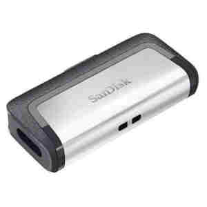 Spominski ključek 128GB USB 3.2/USB-C Sandisk Ultra Dual 150MB/s plastičen drsni srebrno-črn (SDDDC2-128G-G46)