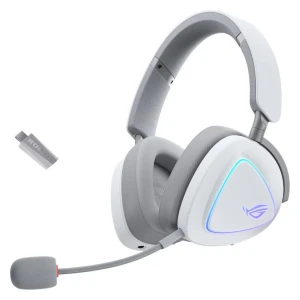 Slušalke brezžične Asus naglavne z mikrofonom BT/1x3,5mm ROG Delta II bele Gaming (90YH03W0-BHUA10)
