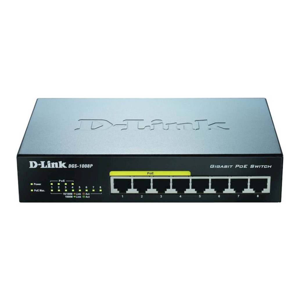 STIKALO 8-PORT D-link 100/1000 1000 (DGS-1008P/E)