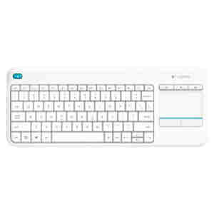 Tipkovnica brezžična Logitech K400 Plus US | SLO gravura bela + TouchPad (920-007146)