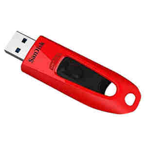 Spominski ključek 64GB USB 3.0 Sandisk Ultra 130MB/s - plastičen/drsni/rdeč (SDCZ48-064G-U46R)