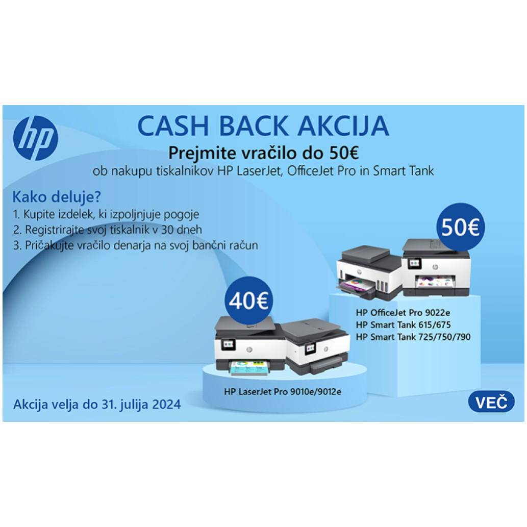 Tiskalnik multifunkcijski brizgalni barvni HP OfficeJet Pro 9120e A4 duplex tisk duplex skeniranje faks USB LAN WiFi 30ppm Cashback 1.2.-30.4.2026 - 30€+30€ (403X8B#686) - slika 2