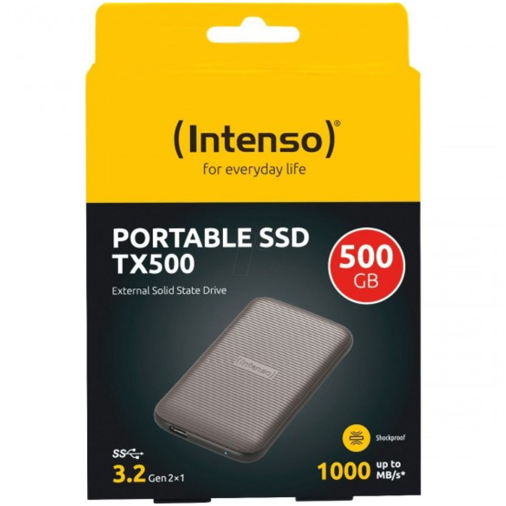 Prenosni SSD 500GB Intenso TX500, USB-C3.2, 1000/1000MB/s (3827450)