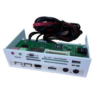 Vgradni čitalec kartic 5,25" USB 2.0 Bel +FW