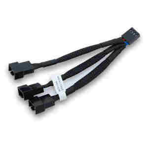 Splitter za ventilatorje EKWB 1x -> 3x4-pin , črna (10cm)