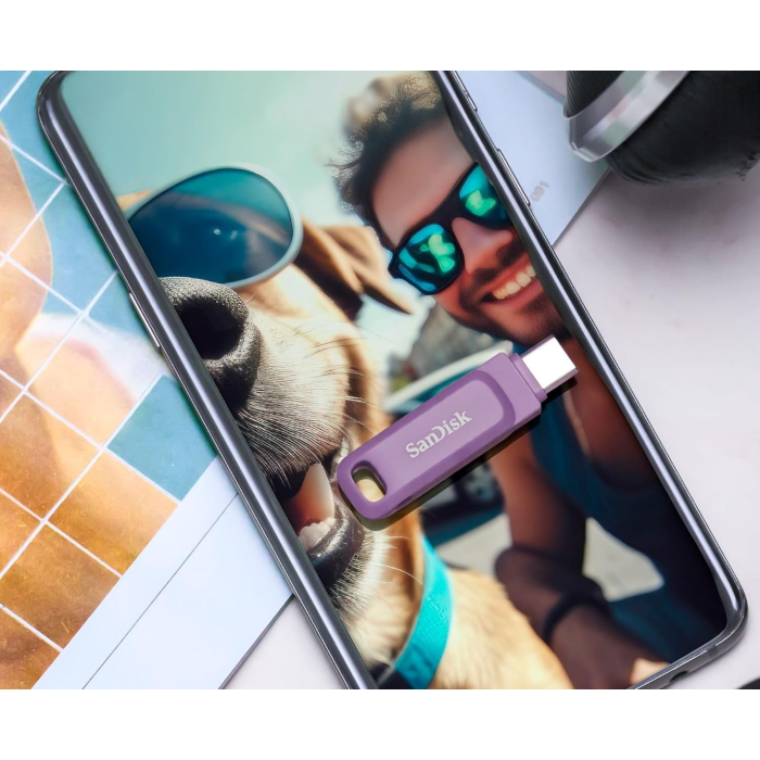 SanDisk 64GB Ultra Dual Drive Go USB-C/A 3.2 USB ključ (vijoličen) - slika 5