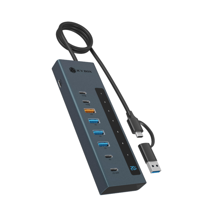 IcyBox IB-HUB1743-CPD 9-v-1 USB-C/A hub vmesnik z PD