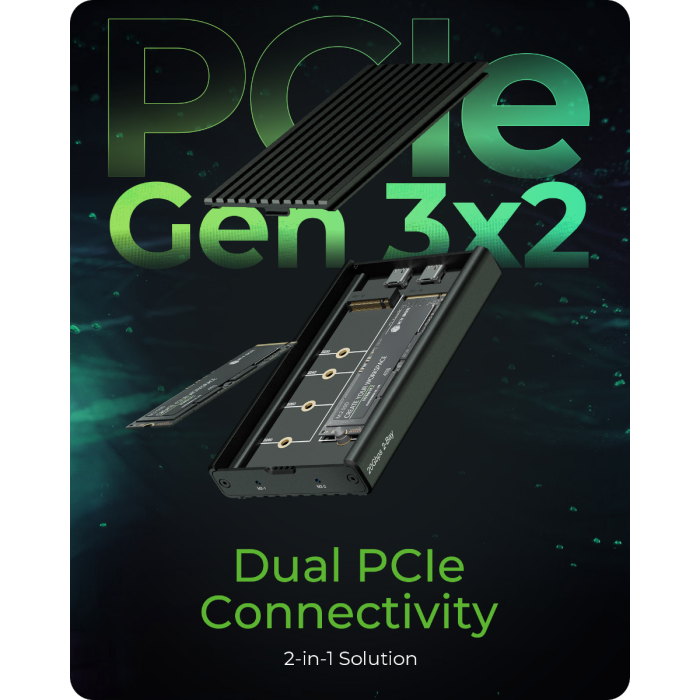 IcyBox IB-2817M-C32 ohišje za 2 M.2 NVMe z USB-C 3.2 Gen 2 priključkom - slika 3