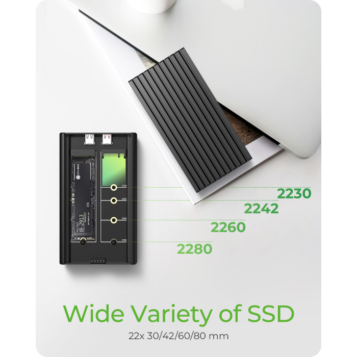 IcyBox IB-2817M-C32 ohišje za 2 M.2 NVMe z USB-C 3.2 Gen 2 priključkom - slika 5