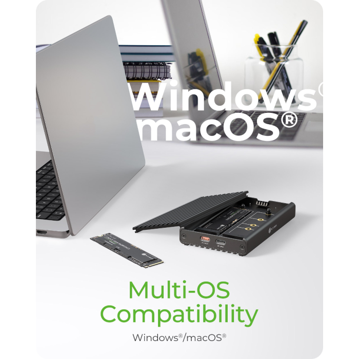 IcyBox IB-2817M-C32 ohišje za 2 M.2 NVMe z USB-C 3.2 Gen 2 priključkom - slika 6